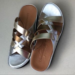 L’ Amour Des Pieds Gold & Silver Color Slipper